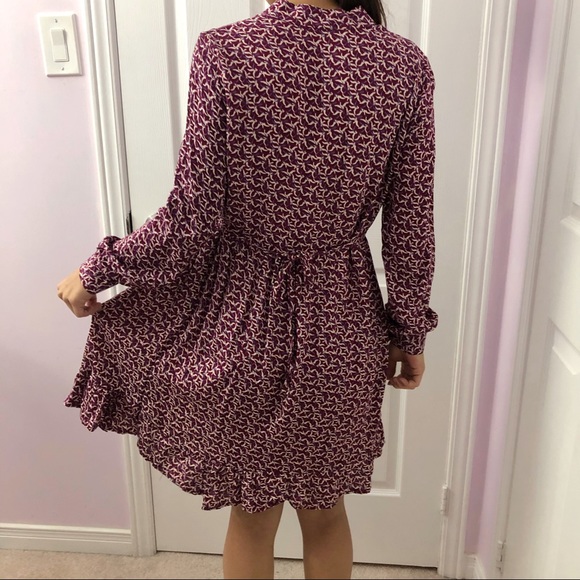 Burgundy button up flowy dress - Picture 2 of 10
